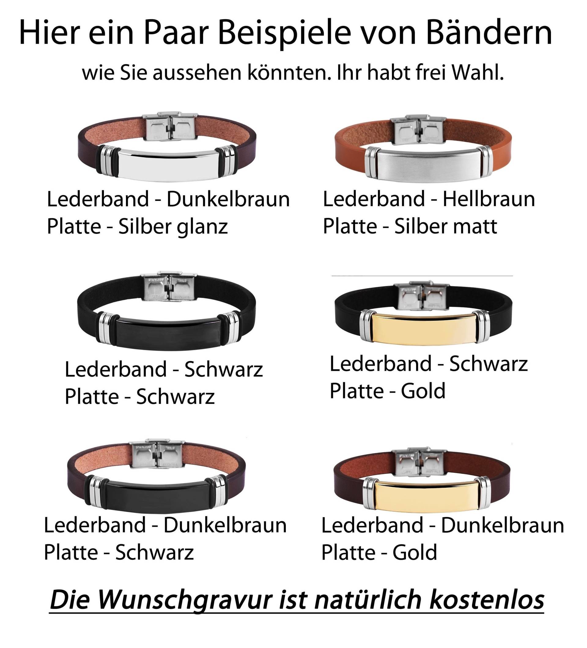 Echt Lederarmband Schilderarmband Mir Gravur Armkette Armband Trachtenschmuck Accessoires Für Lederhose Dirndl Leather Bracelet von SchmuckDepot