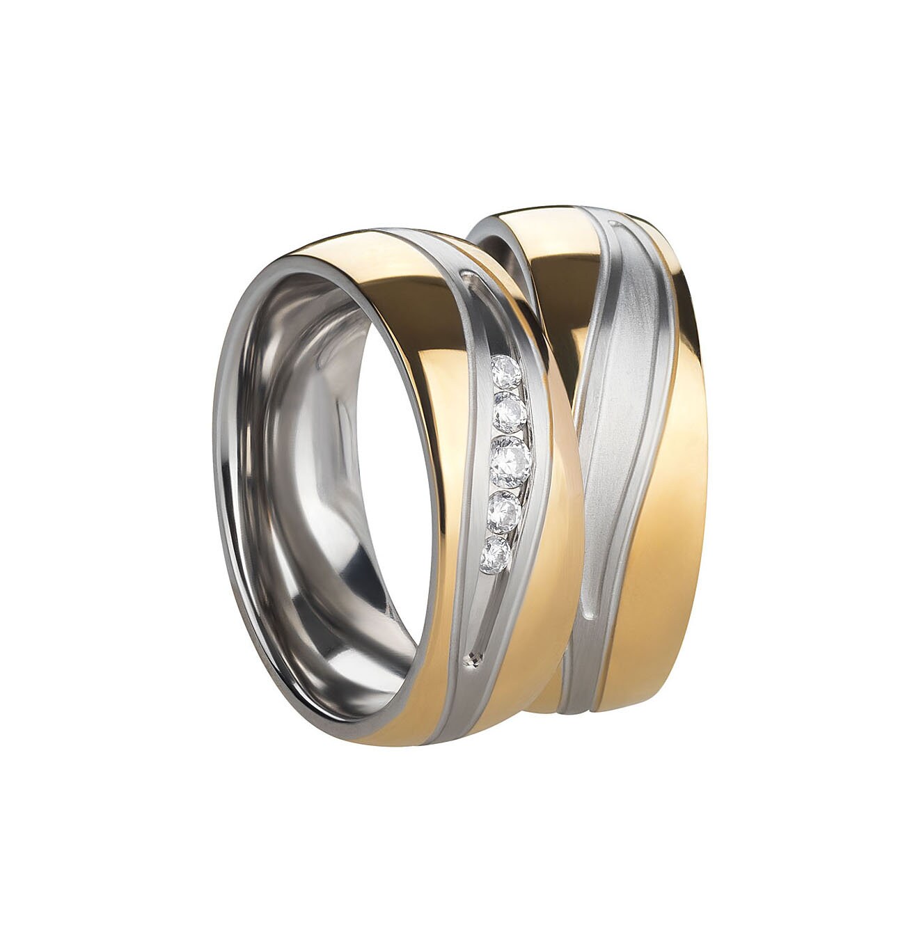 Edelstahlringe Wedding Rings Engagement Verlobungsringe Antragsringe von SchmuckDepot