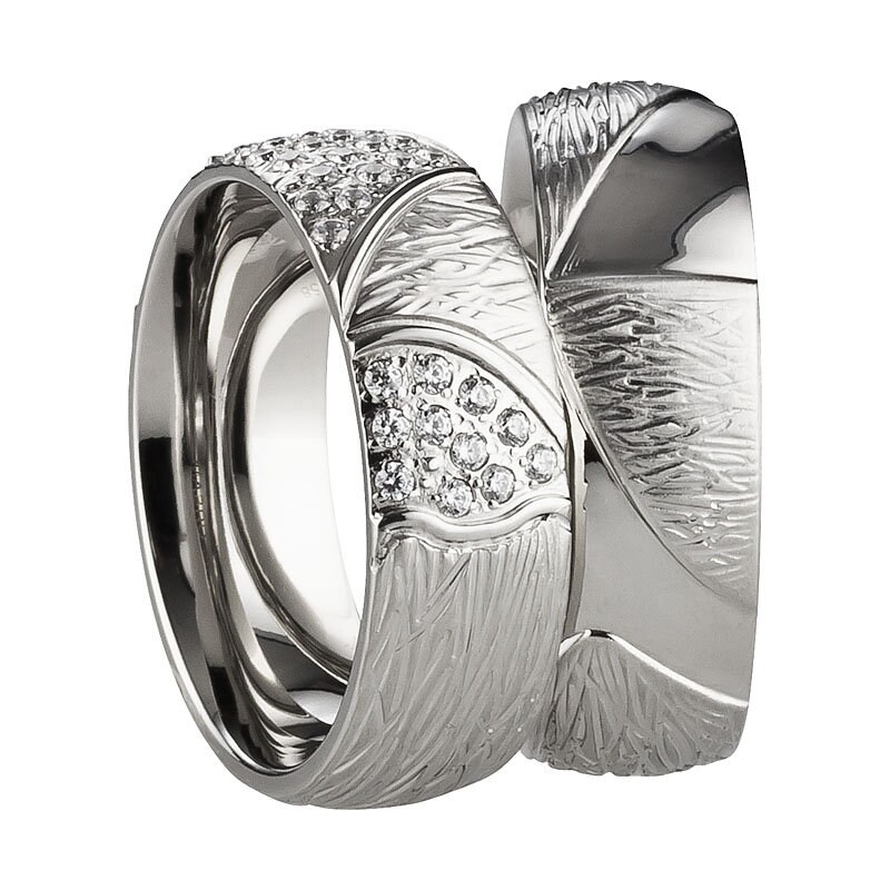 Edelstahlringe Wedding Rings Engagement Verlobungsringe Antragsringe von SchmuckDepot