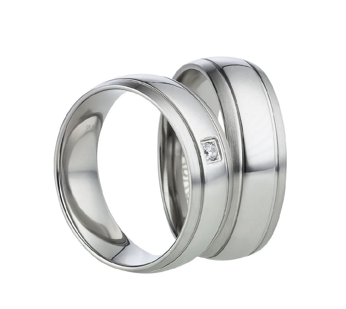 Edelstahlringe Wedding Rings Engagement Verlobungsringe Antragsringe von SchmuckDepot