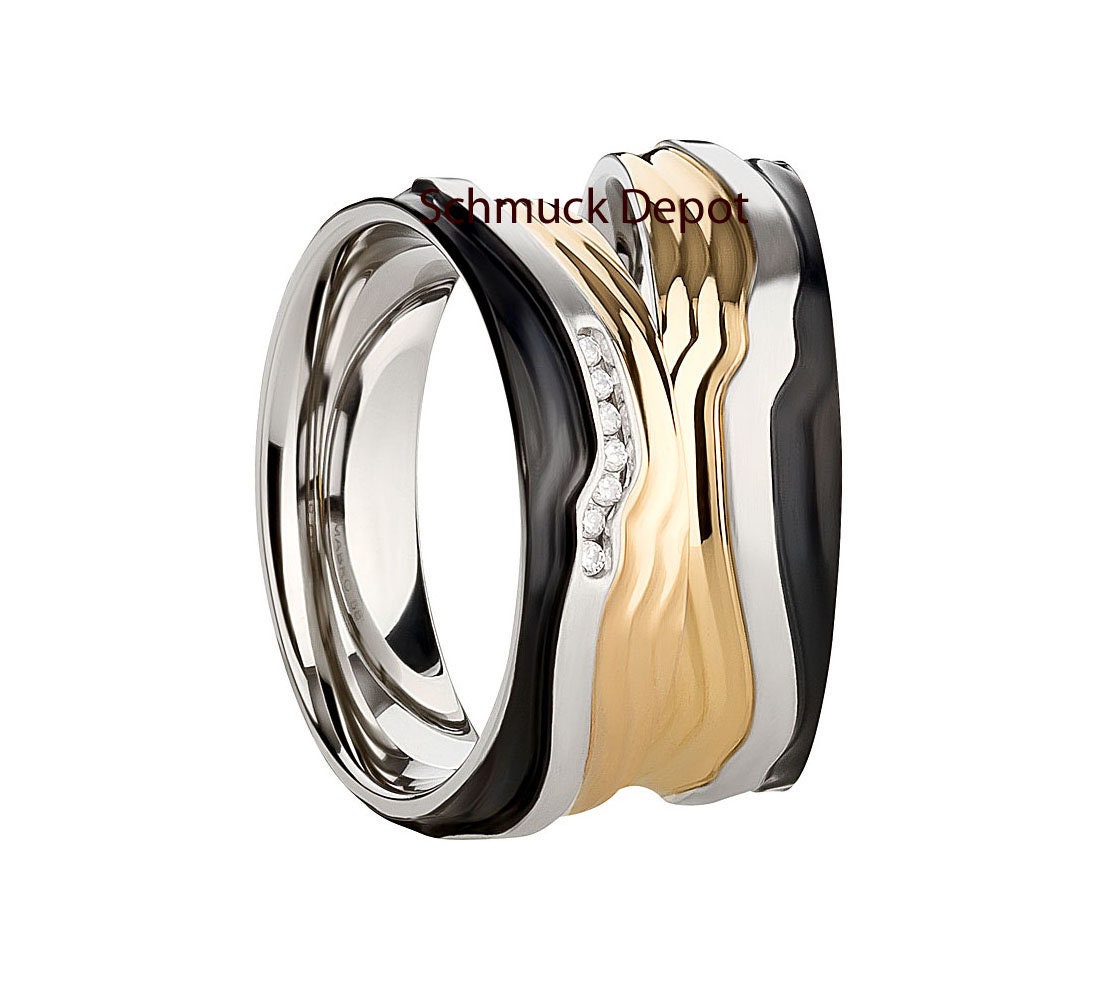 Edelstahlringe Wedding Rings Engagement Verlobungsringe Antragsringe von SchmuckDepot