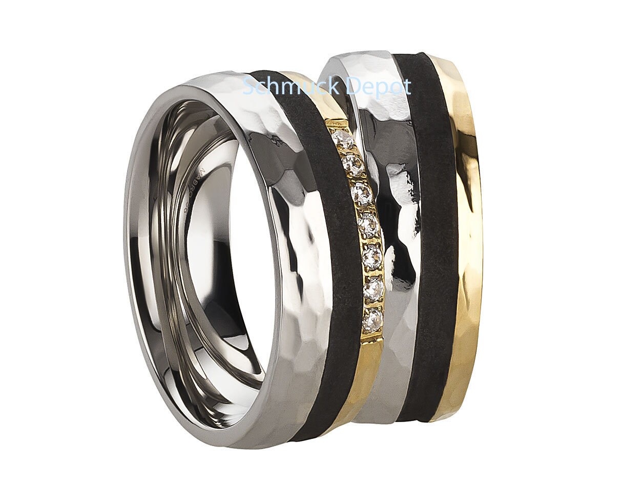 Edelstahlringe Wedding Rings Engagement Verlobungsringe Antragsringe von SchmuckDepot