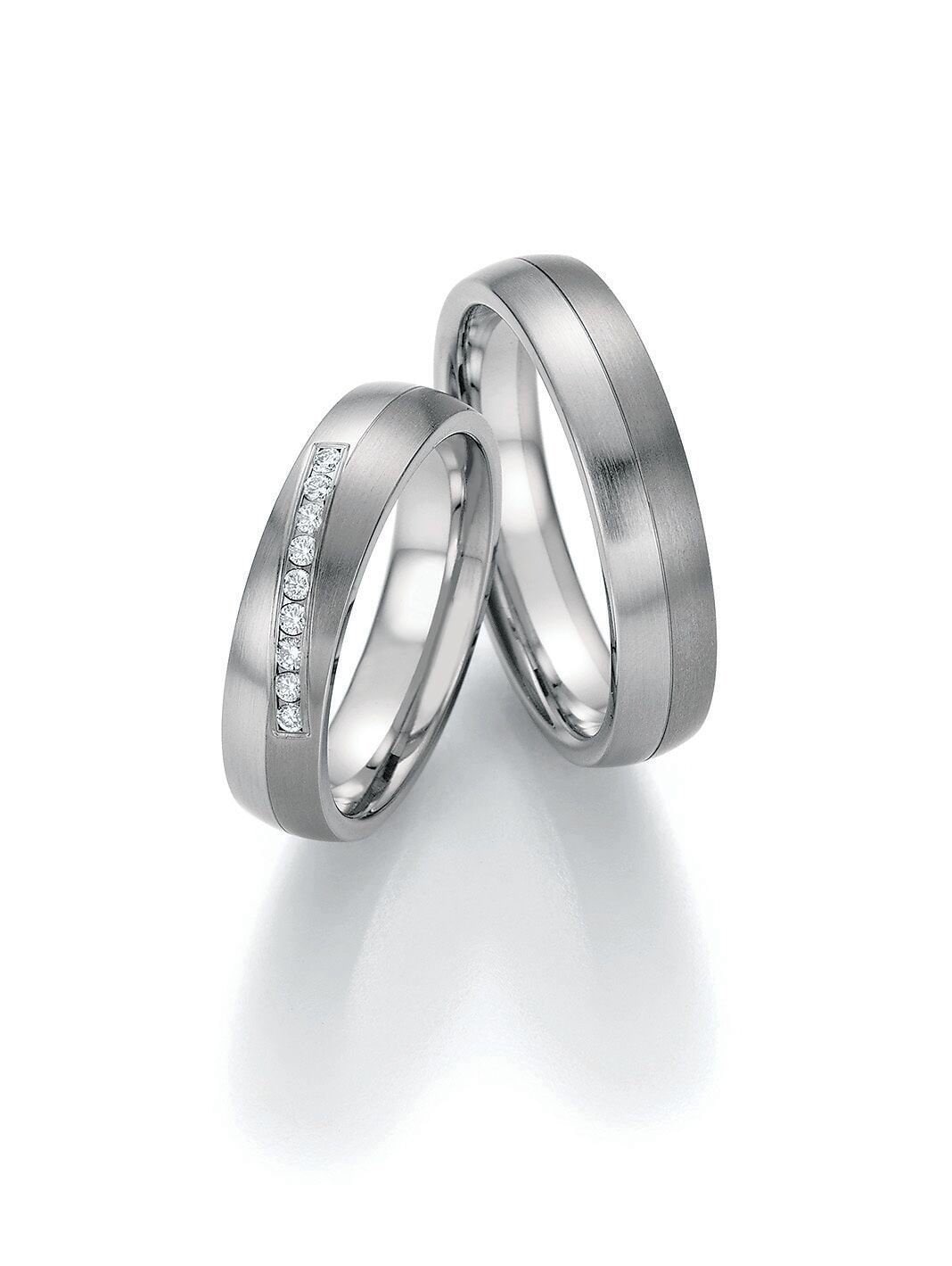 Titan & Steel Mit Diamant Paar Ehering Verlobungsringe Antragsringe Trauring Hochzeitsring Wedding Rings Engagement Diamond von SchmuckDepot