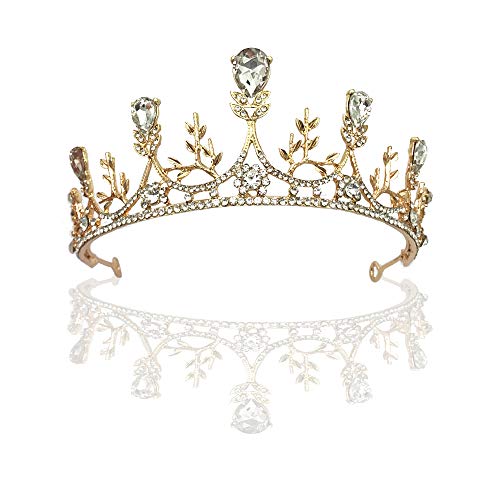 Snowtain Krone Stirnband Hochzeit Diadem Kristalle Prinzessin Krone, Hochzeit Reifen Diadem für Hochzeit Festzüge, Krone Rapunzel für Hochzeitsfeier Bühnenauftritte von Snowtain