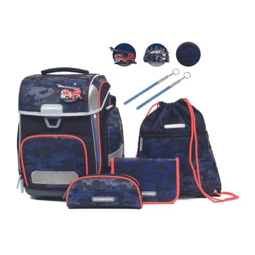 Schneiders Ergolite Dusk Force Jungen Schultasche - 9-teiliges Set, Orthopädisch geprüft, mit LED-Leuchtstäben, nachhaltig & ergonomisch von Schneiders