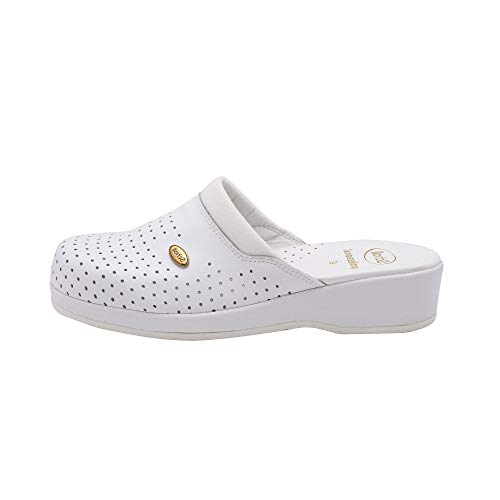 Scholl Unisex Clog BACKGUARD Schuh für Medizinisches Fachpersonal, Bianco, 38 EU von Scholl