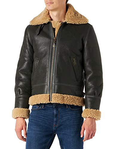 Schott NYC Herren Lc1259 Lederjacke, Khaki/Beige, S von Schott NYC