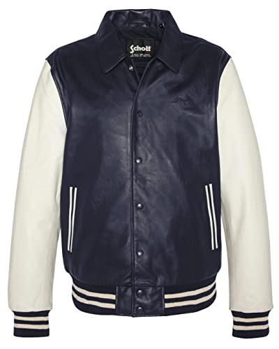 Schott NYC Herren Lccoachvars Jacket, Navy/Off-White, S von Schott NYC