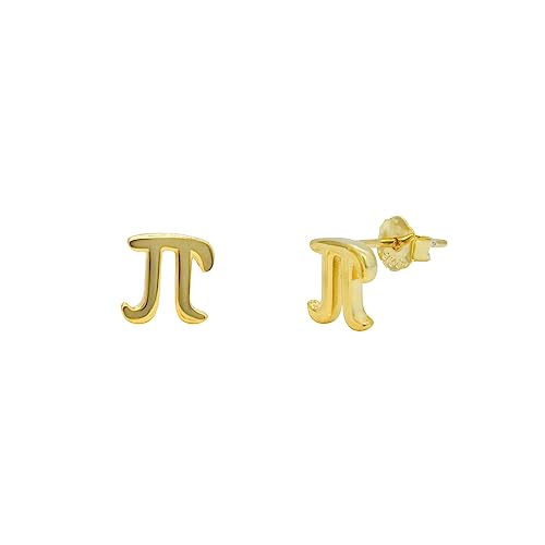 ScienceFox Pi-Symbol-Ohrringe Ohrstecker Mathematischer Schmuck aus 925 Sterlingsilber in Silber Gold Rosegold Farbe Geschenk für Mathematik Begeisterte (14k Gold-Überzug) von ScienceFox