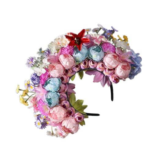 Scnvsi Brautgirlanden Blumen Krone Hochzeit Blumen Stirnband Strand Kranz Haarband Mädchen Haarschmuck Frauen Kopf Hoop Requisiten von Scnvsi