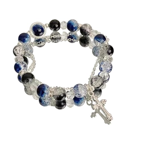 Scnvsi Elegantes blaues Perlenarmband-Ornament mit einzigartigen Designs, einzigartiges Perlenarmband-Zubehör, einzigartige Handgelenkkettenverzierung von Scnvsi