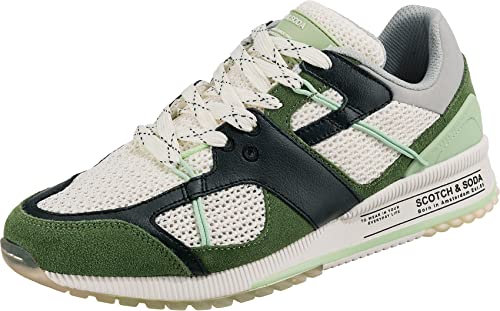 SCOTCH & SODA Footwear Herren VIVEX Sneaker, Green Multi, 41 EU von Scotch & Soda