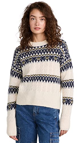 Scotch & Soda Damen Fair Isle Knitted Cable Pullover, Weiß (Aged White 0402), M von Scotch & Soda