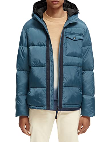 Scotch & Soda Herren Hooded Puffer Jacket Pufferjacke, Steel 0562, XL von Scotch & Soda