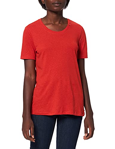 Scotch & Soda Maison Damen Rundhalsausschnitt aus Leinenmischung T-Shirt, Burned Amber 3922, L von Scotch & Soda