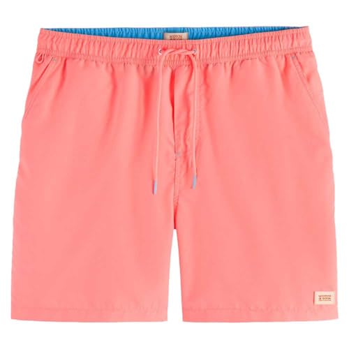 Scotch & Soda Men's Mid Length Solid Swim Short, Washed Neon Peach 6941, 48 von Scotch & Soda