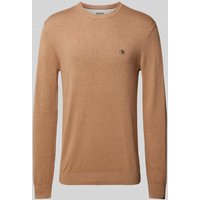 Scotch & Soda Strickpullover mit Logo-Stitching Modell 'Essentials' in Beige, Größe L von Scotch & Soda