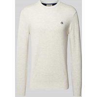 Scotch & Soda Strickpullover mit Logo-Stitching Modell 'Essentials' in Hellgrau, Größe XL von Scotch & Soda