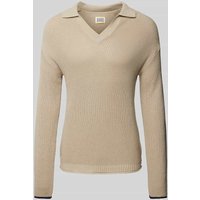 Scotch & Soda Strickpullover mit V-Ausschnitt in Beige, Größe M von Scotch & Soda