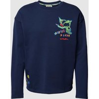 Scotch & Soda Sweatshirt mit Allover-Muster in Dunkelblau, Größe L von Scotch & Soda