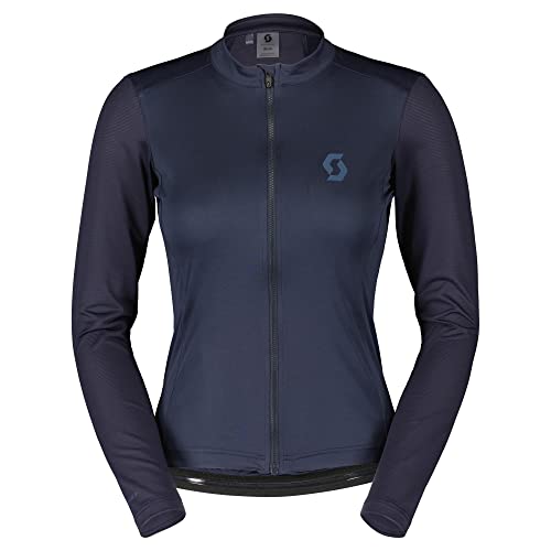 Scott W Endurance 10 L/sl Shirt Blau - Feminines Funktionelles Damen Langarm Rennrad Trikot, Größe XS - Farbe Dark Blue von Scott