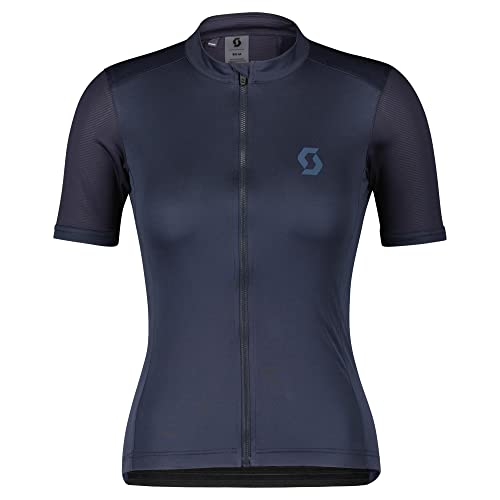 Scott W Endurance 10 S/sl Shirt Blau - Modernes feminines Damen Kurzarm Rennrad Trikot, Größe XL - Farbe Dark Blue - Met von Scott