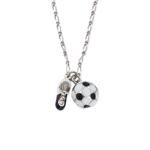 SCOUT Kinderschmuck, Collier 925 Sterling Silber, 35-39cm, Fußball und Schuh handemailliert von Scout