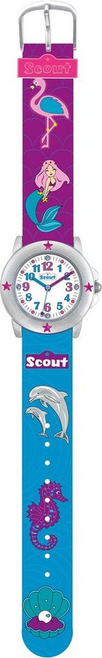 Scout Quarzuhr Star Kids, 280393023, Muschel-Delphin-,Meerjungfraumotiv, ideal auch als Geschenk von Scout