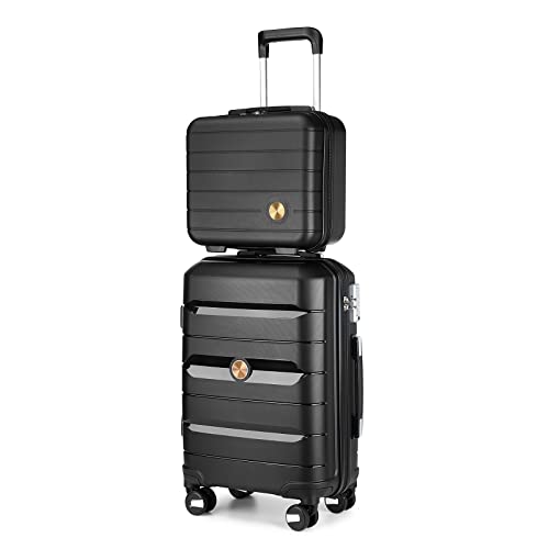 Sea choice Handgepäck Koffer Polypropylene Hartschalenkoffer Trolley Reisekoffer mit TSA-Schloss Beautycase 4 Rollen, 55cm, 32-35 Liter von Sea choice