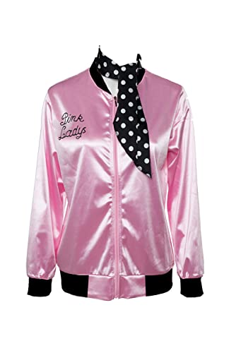 Seaehey Pink Ladies Satin Bomberjacke mit Reißverschluss, für Damen, Unisex, Rosa, Größe XL Seaehey Pink Ladies Satin Bomberjacke mit Reißverschluss, für Damen, Unisex, Rosa, Größe XL von Seaehey
