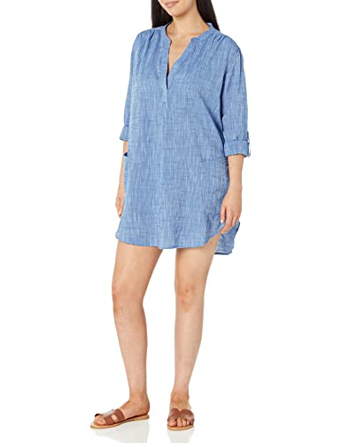 Seafolly Damen Boyfriend Beach Shirt Strandkleider, Blau (Chambray), 36 (Herstellergröße:S) von Seafolly