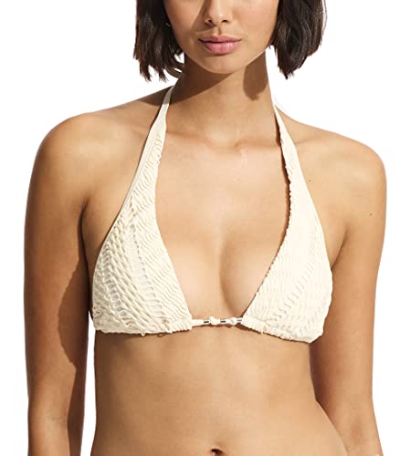 Seafolly Damen Slide Triangel Top Badeanzug Bikini, Marrakesch Ecru, 36 von Seafolly