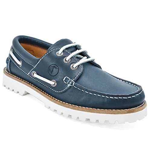 Seajure Damen Bootsschuhe Sibang Leder Marineblau und Weiß (Numeric_36) von Seajure