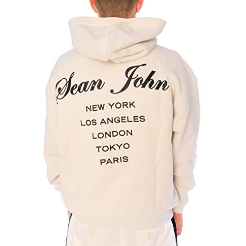 Sean John Script Logo Peached Cit Hoodie Herren Kapuzenpullover beige M von Sean John