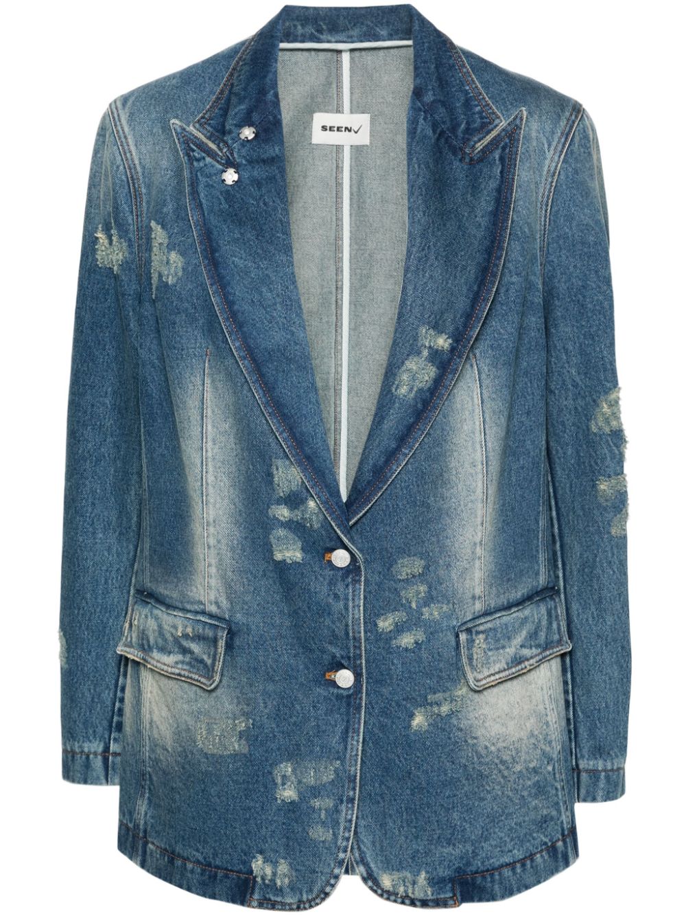 Seen Users Chest Rose Jeansblazer - Blau von Seen Users