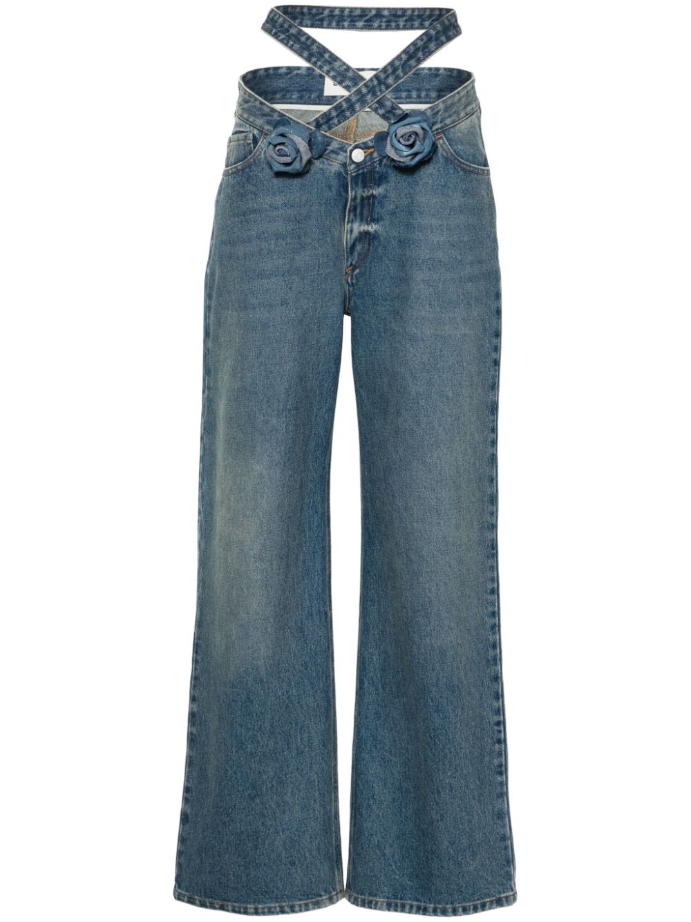 Seen Users Wrapped in Roses Wide-Leg-Jeans - Blau von Seen Users