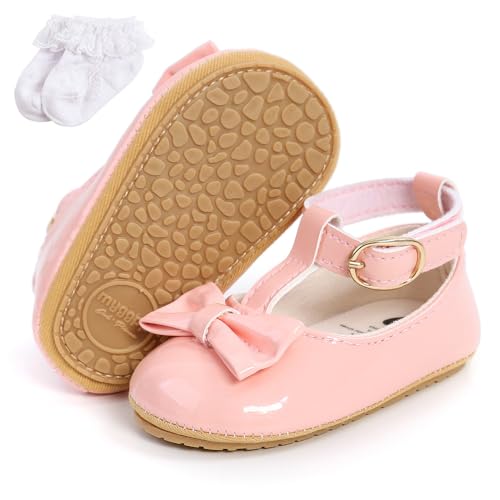 Sehfupoye Baby Mädchen Mary Jane Princess Schuhe Baby Anti-Rutsch Erste Wanderschuhe Kleinkind Kleinkind PU Leder Bowknot Prewalker für 0-18 Monate von Sehfupoye