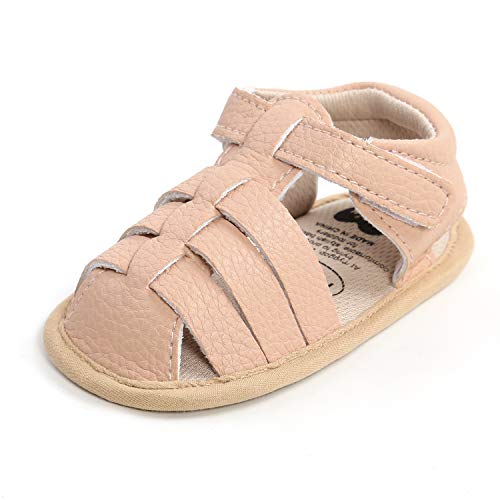 Sehfupoye Baby Jungen Mädchen Sommer Sandalen Anti-Rutsch Weiche Sohle Kleinkind First Walker Schuhe Neugeborenes PU Leder Casual Sandalen 12-18M von Sehfupoye