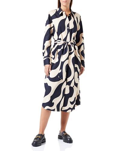 Seidensticker Damen Blusenkleid Maxi - Blusenkleid mit Bindegürtel - Hemdblusenkragen - Regular Fit - Langarm – 100% Baumwolle von Seidensticker