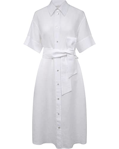 Seidensticker Damen Regular Fit Blusenkleid Kurzarm Kleid, Weiß, 36 von Seidensticker