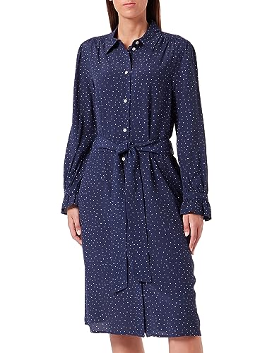 Seidensticker Damen Regular Fit Blusenkleid Langarm Kleid, Blau, 38 EU von Seidensticker