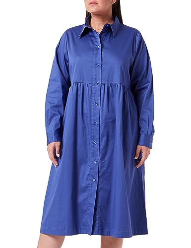 Seidensticker Damen Regular Fit Blusenkleid Langarm Kleid, Blau, 48 Große Größen EU von Seidensticker