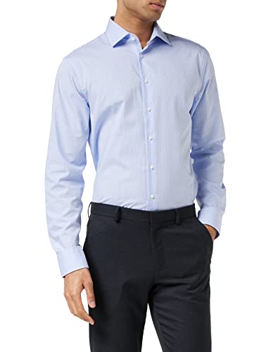 Seidensticker Herren Seidensticker Herren Business Hemd Shaped Fit – Bügelfreies364 Businesshemd, Blau (Hellblau 12), 42 von Seidensticker