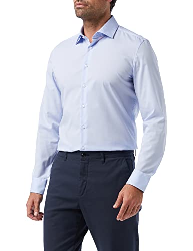 Seidensticker Herren Slim Kent Businesshemd, Blau (Chambray Hellblau ), 40 von Seidensticker