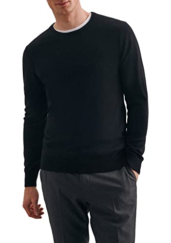 Seidensticker Herren Round-neck - Pullover Pullover, Schwarz, M von Seidensticker