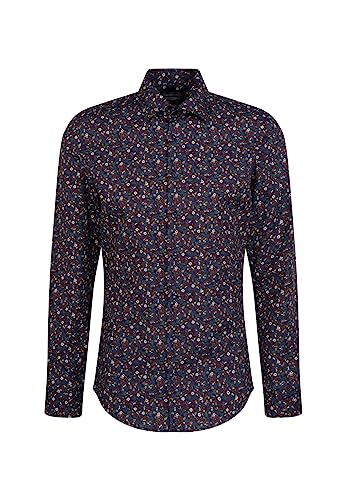 Seidensticker Herren Slim Fit Langarm Hemd, Blau, 38 EU von Seidensticker