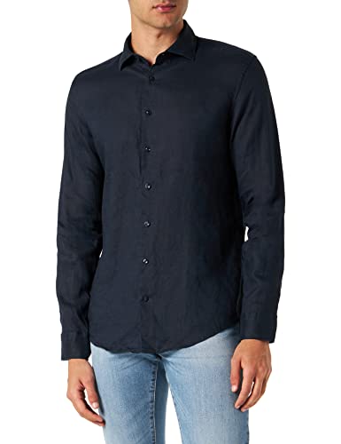 Seidensticker Men's Slim Fit Langarm Kragen Hemd Shirt, Blau, 40 von Seidensticker