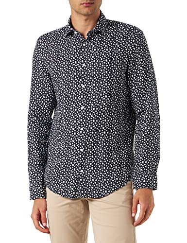 Seidensticker Men's Slim Fit Langarm Kragen Hemd Shirt, Dunkelblau, 37 von Seidensticker