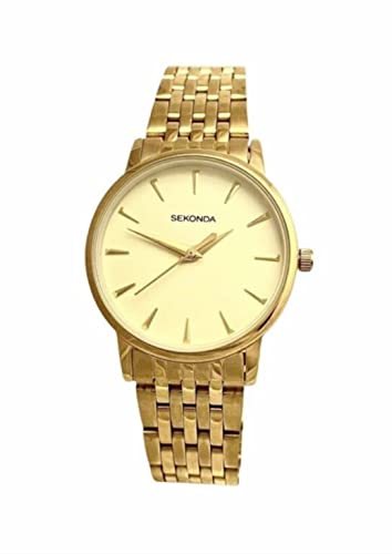 Sekonda Damen-Armbanduhr, vergoldet, lässig, 2338, gold von SEKONDA