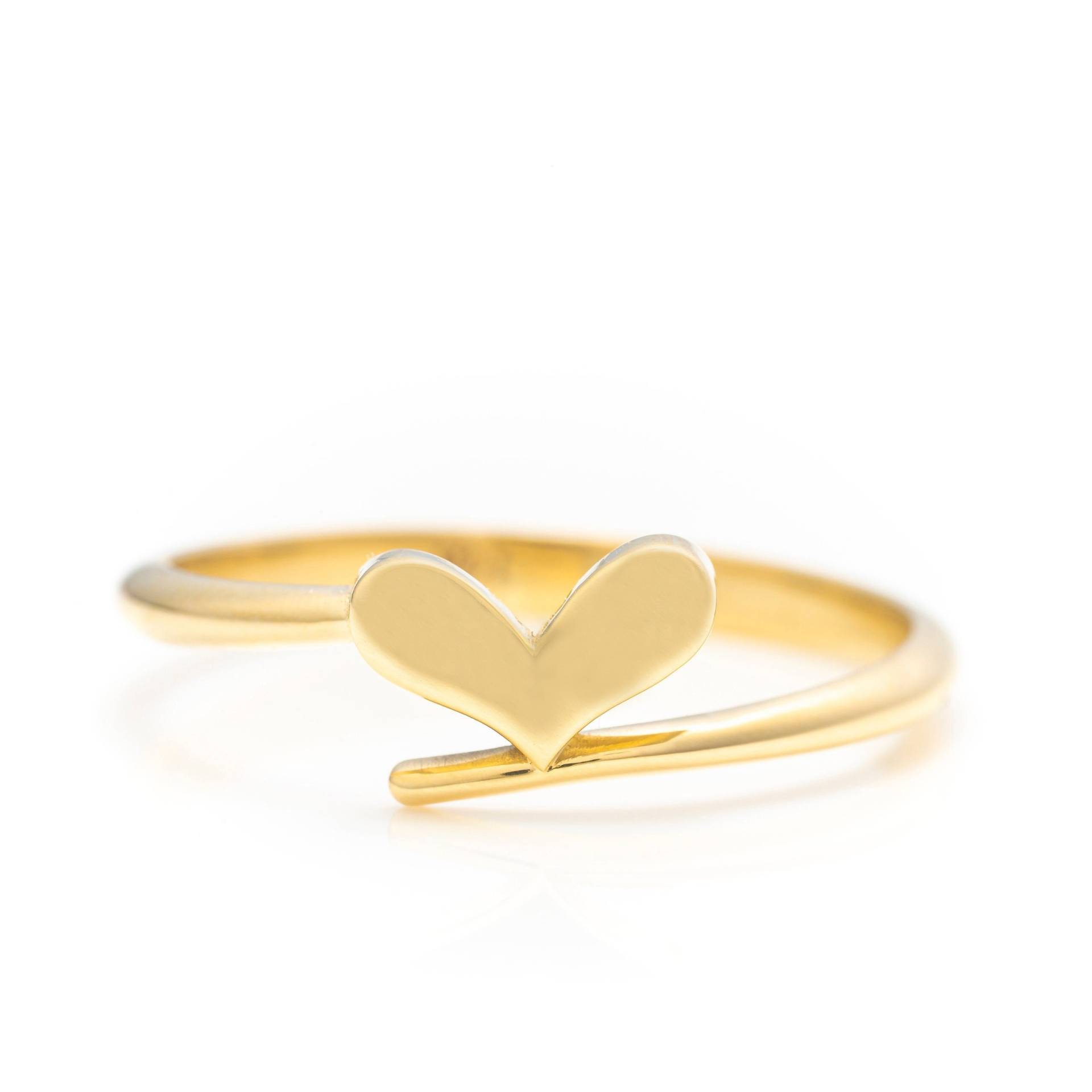 14K Solid Gold Herz Ring, Echt Band, Premium Liebe Ring Für Sie, Handgemachter Feiner Schmuck Von Selanica von SelanicaFineJewelry